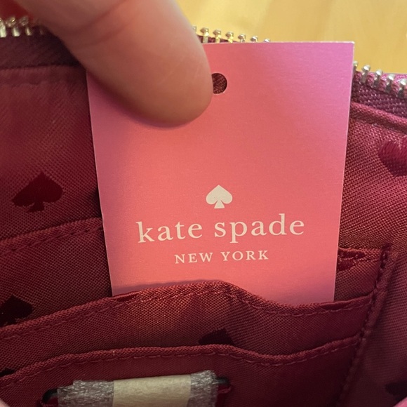 Kate Spade Burgundy Pouch- beautiful color - Picture 2 of 4